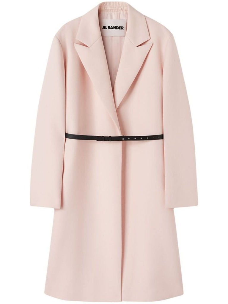 Pink Belted Wool Coat