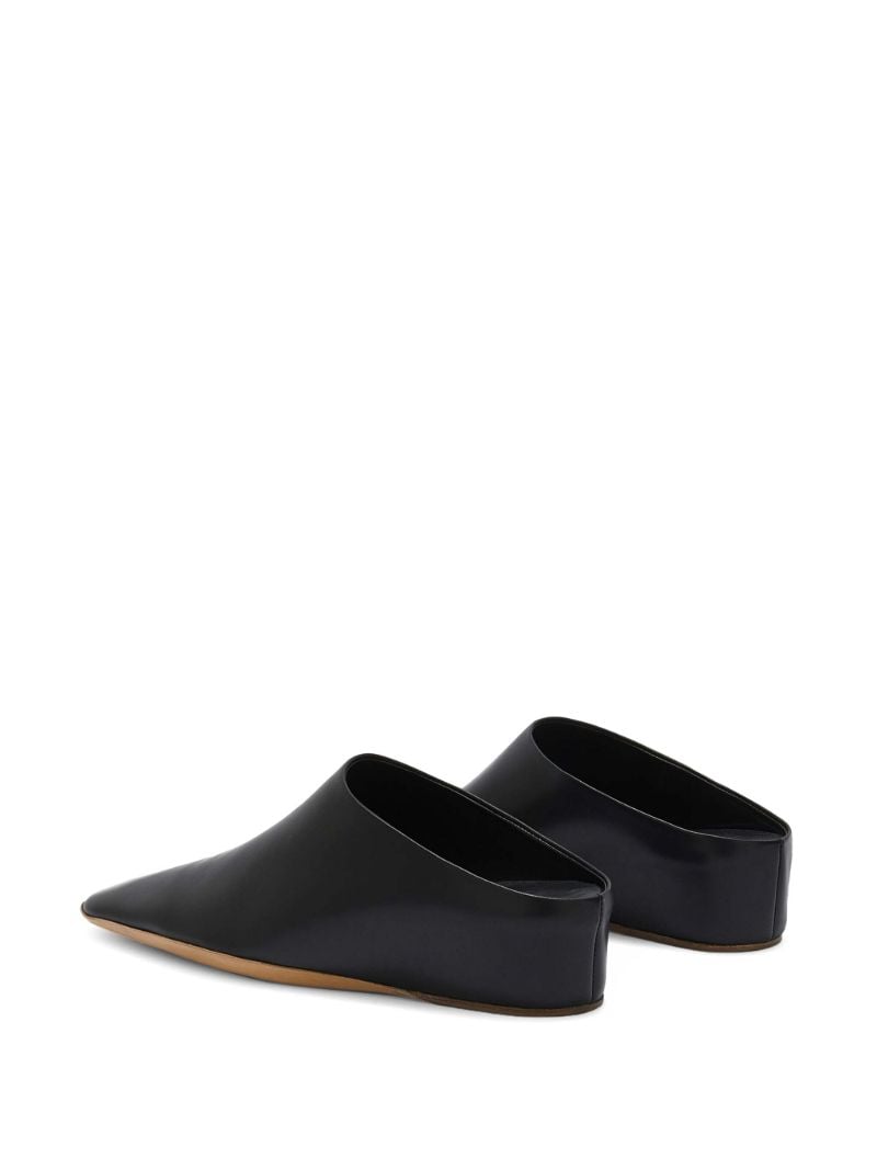 Black Leather Mules