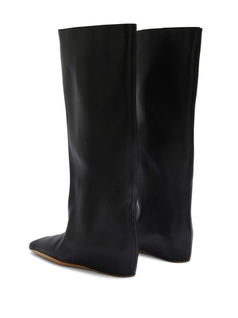 Black Knee-high Leather Boots