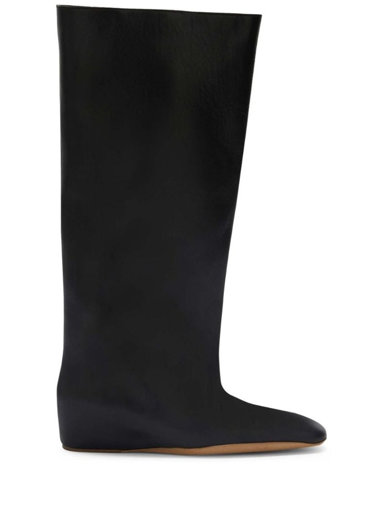 Black Knee-high Leather Boots