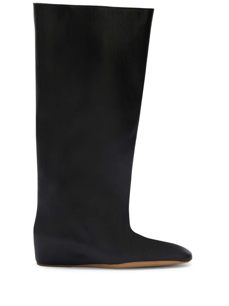 Black Knee-high Leather Boots