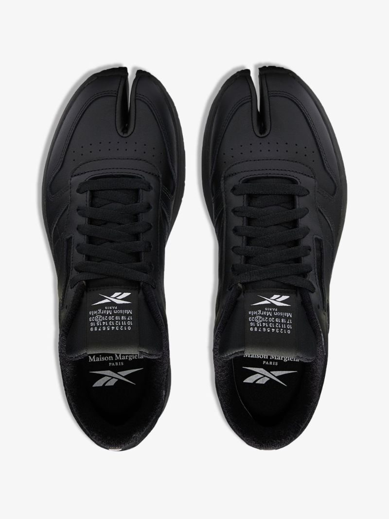 X Maison Margiela Black Classic Tabi Leather Sneakers