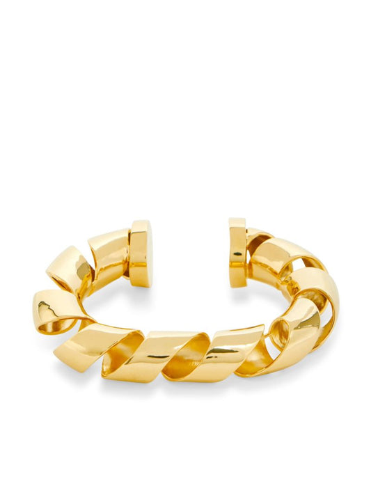 Gold-tone Xl Link Twist Cuff Bracelet