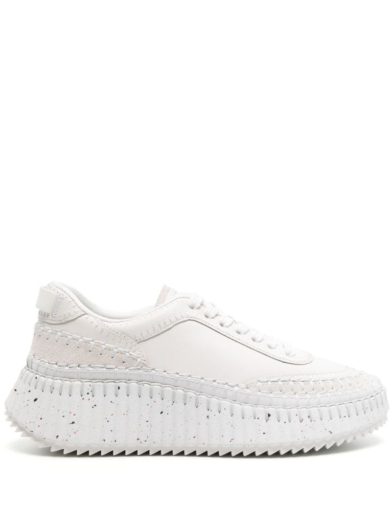 White Nama Whipstitch Sneakers