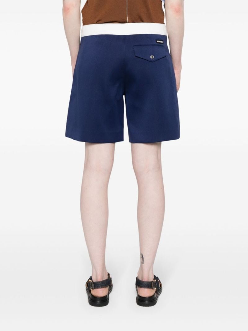Blue Drawstring Satin Shorts