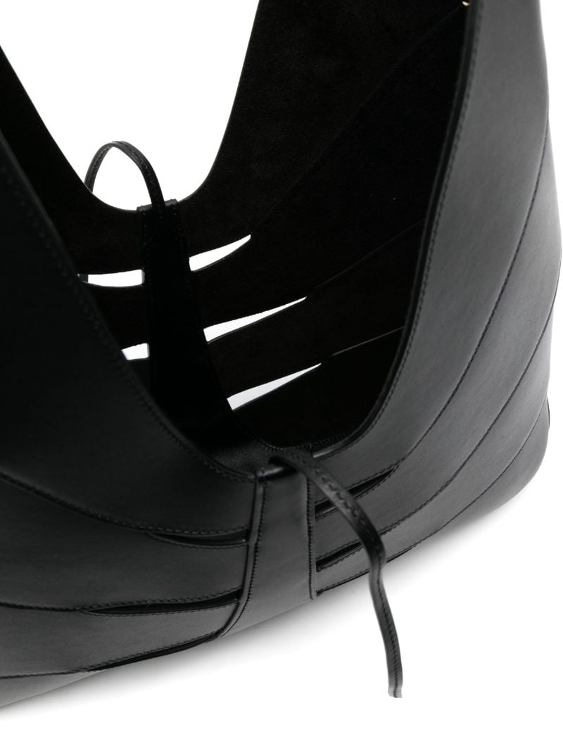 Black Delta Leather Tote Bag