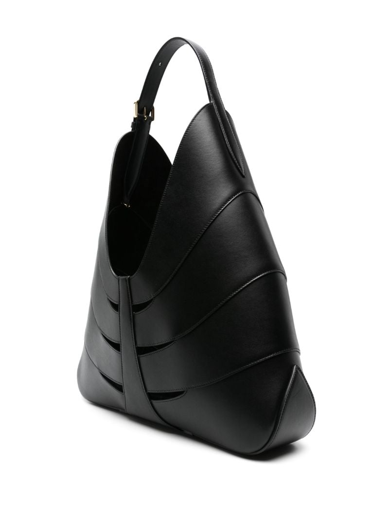 Black Delta Leather Tote Bag