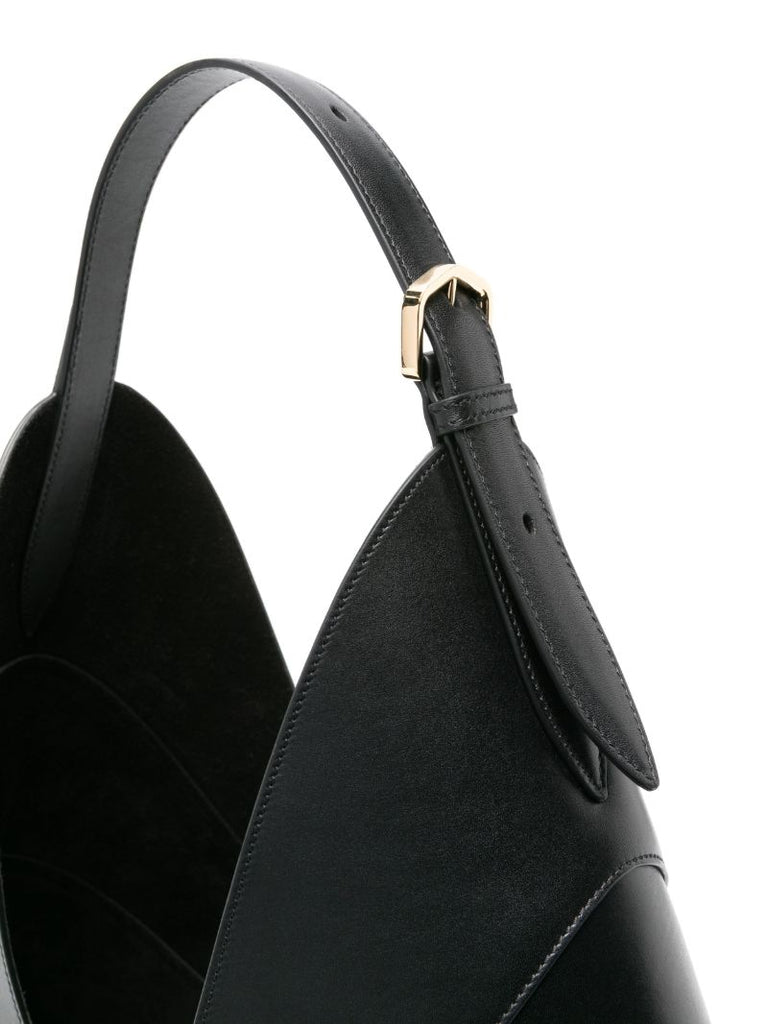 Black Delta Leather Tote Bag