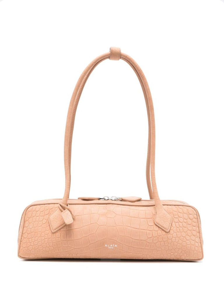 Beige Le Teckel Suede Shoulder Bag