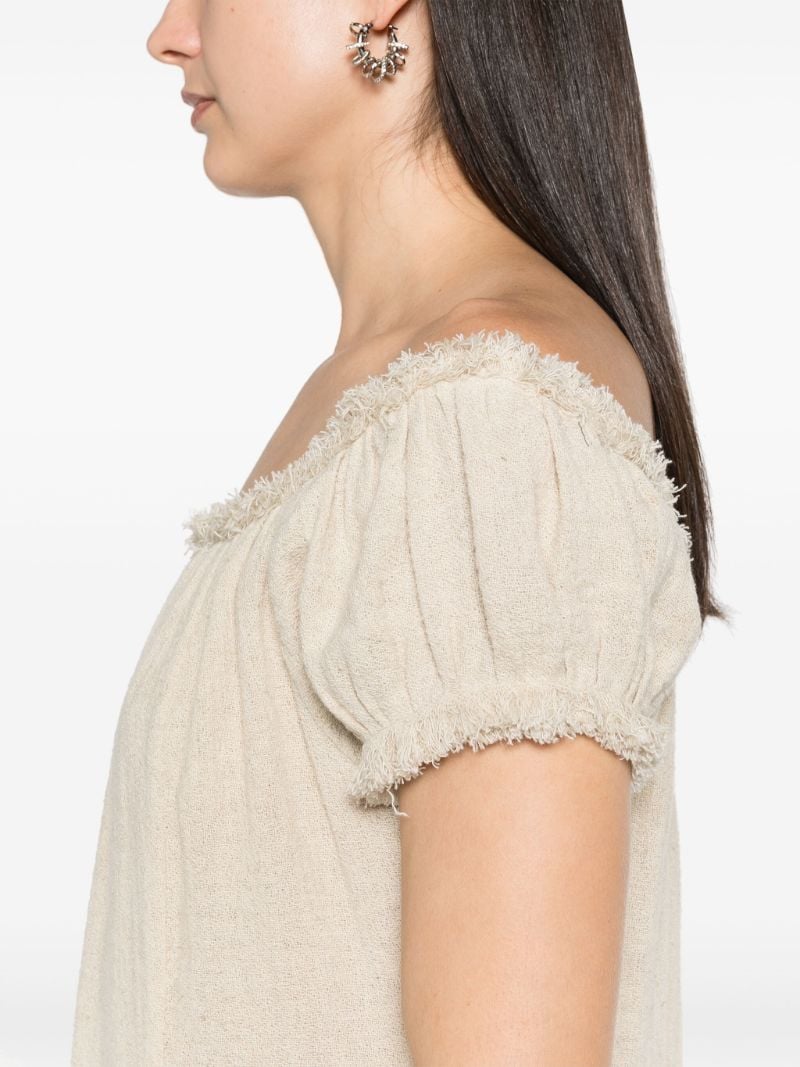 Cloud Beige Off-the-shoulder Midi Dress