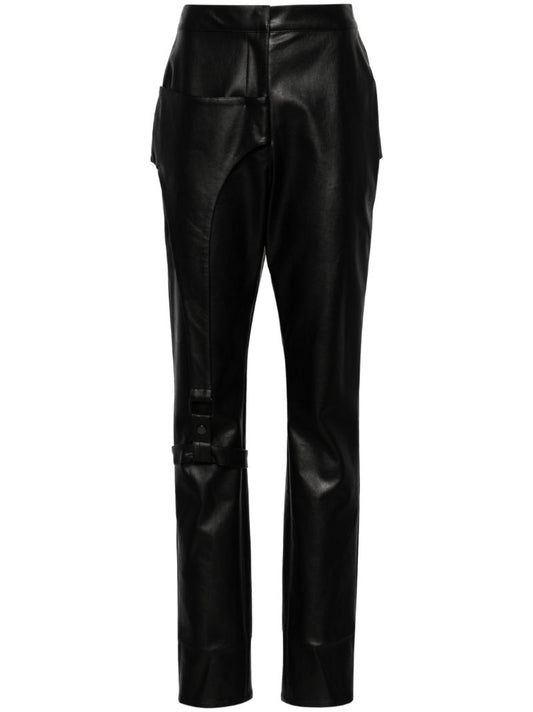 Oil Slick Black Faux Leather Trousers