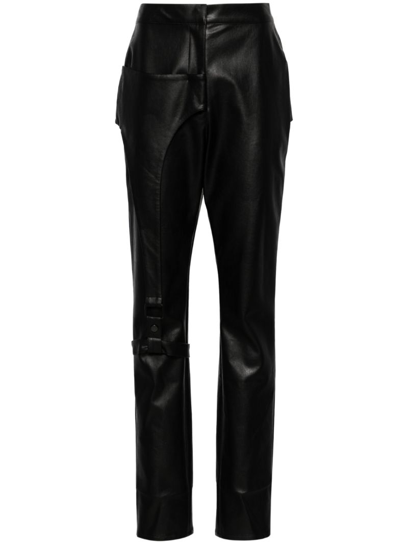 Oil Slick Black Faux Leather Trousers