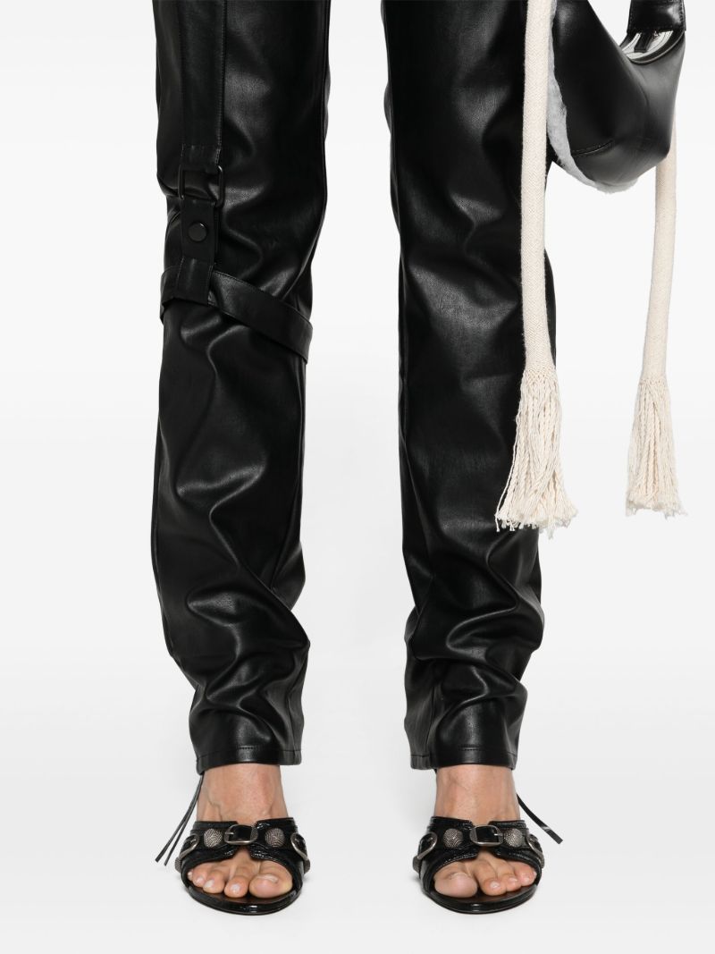 Oil Slick Black Faux Leather Trousers
