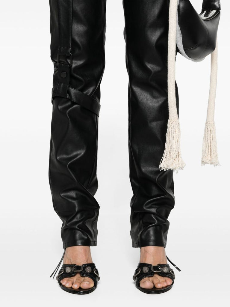 Oil Slick Black Faux Leather Trousers