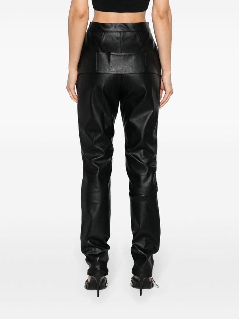 Oil Slick Black Faux Leather Trousers