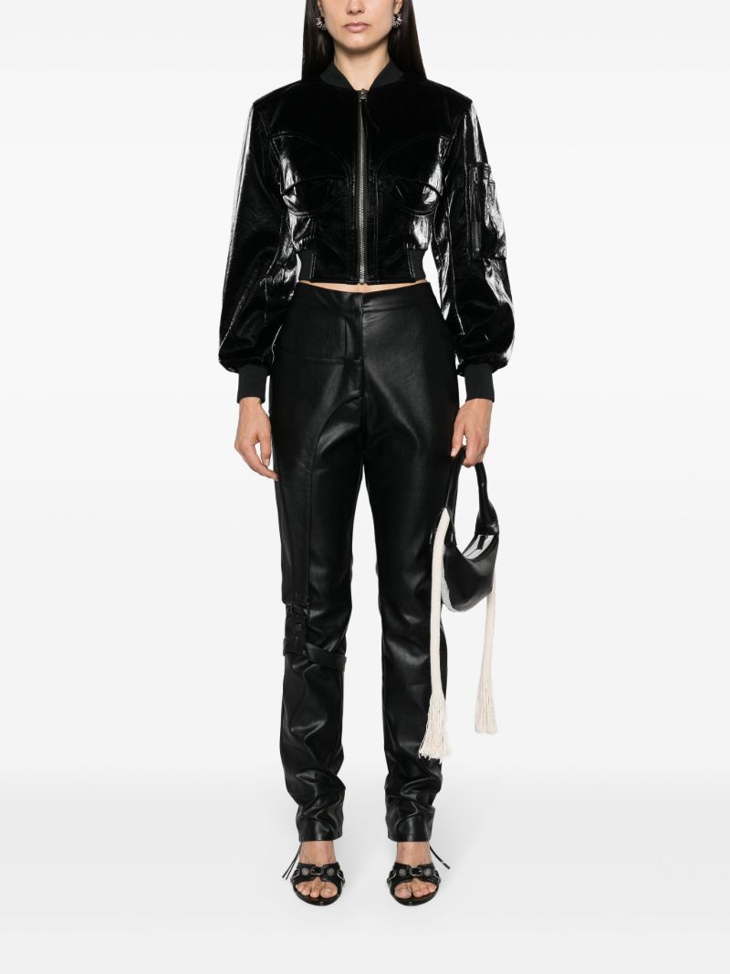 Oil Slick Black Faux Leather Trousers