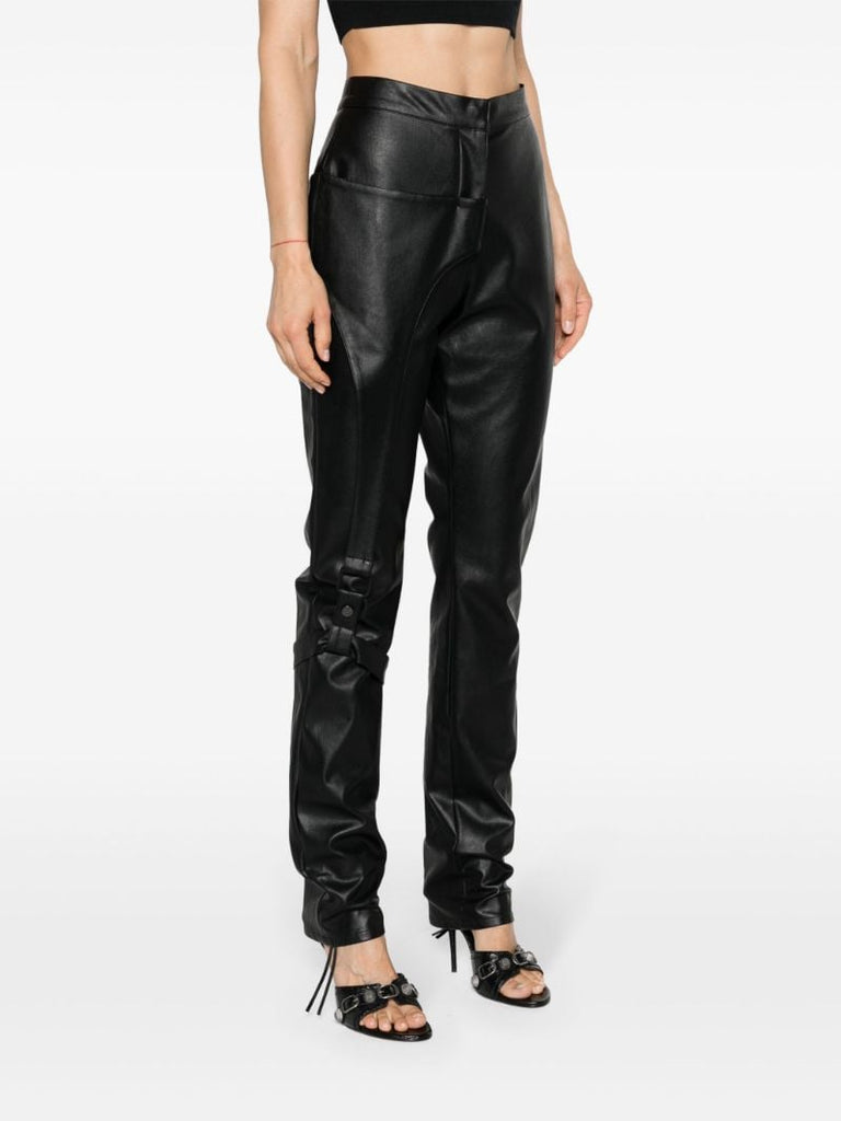 Oil Slick Black Faux Leather Trousers