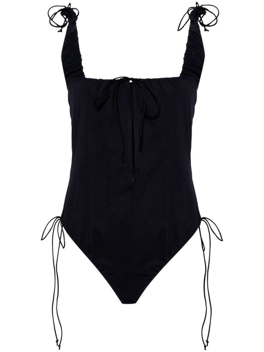 Navy Blue Front Slit Sleeveless Top