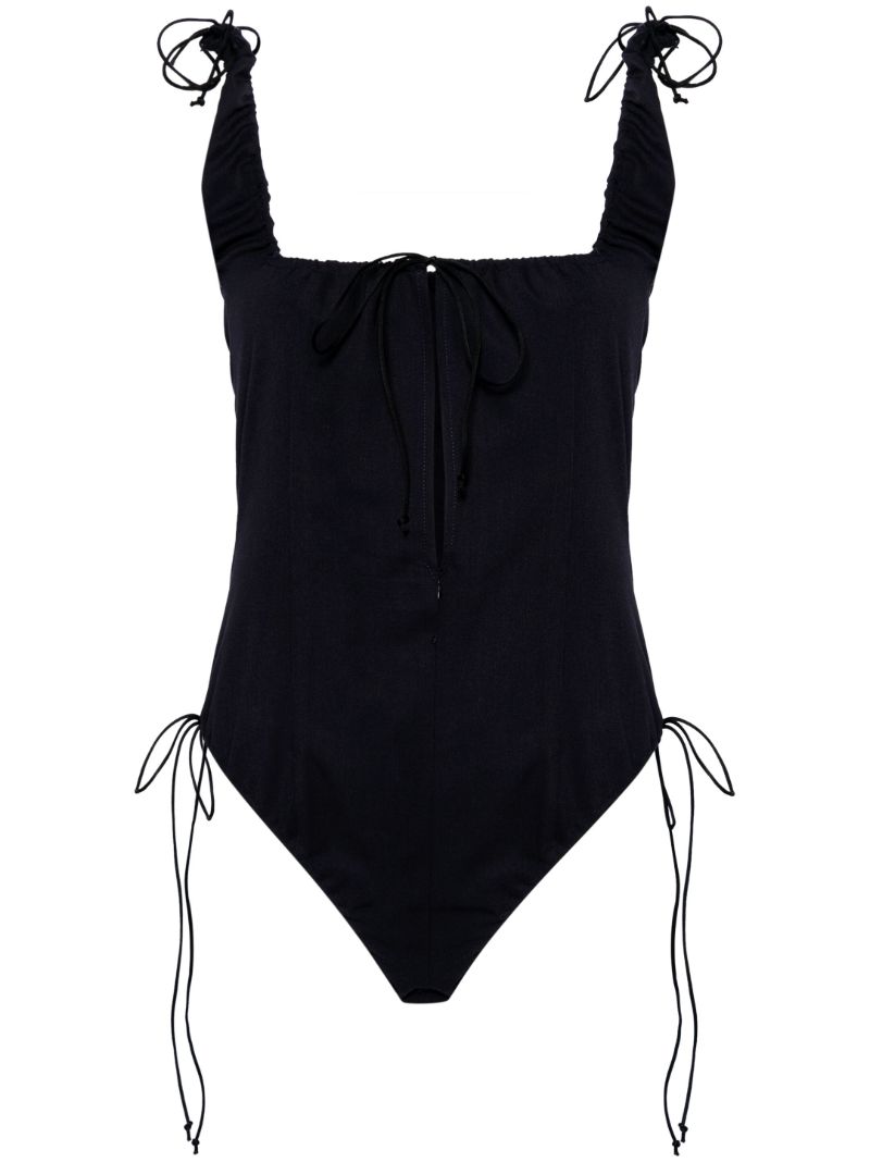 Navy Blue Front Slit Sleeveless Top
