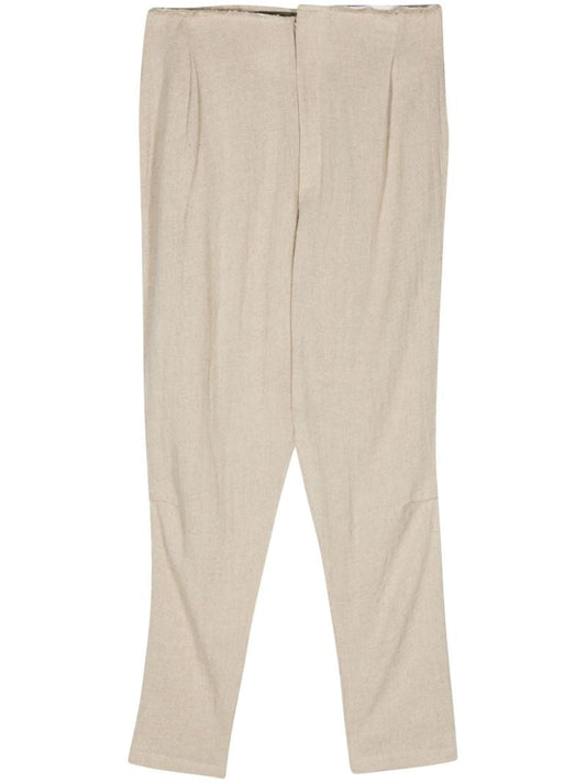 Oat Beige Tapered Trousers