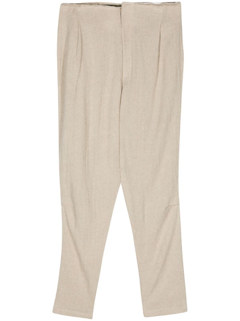 Oat Beige Tapered Trousers