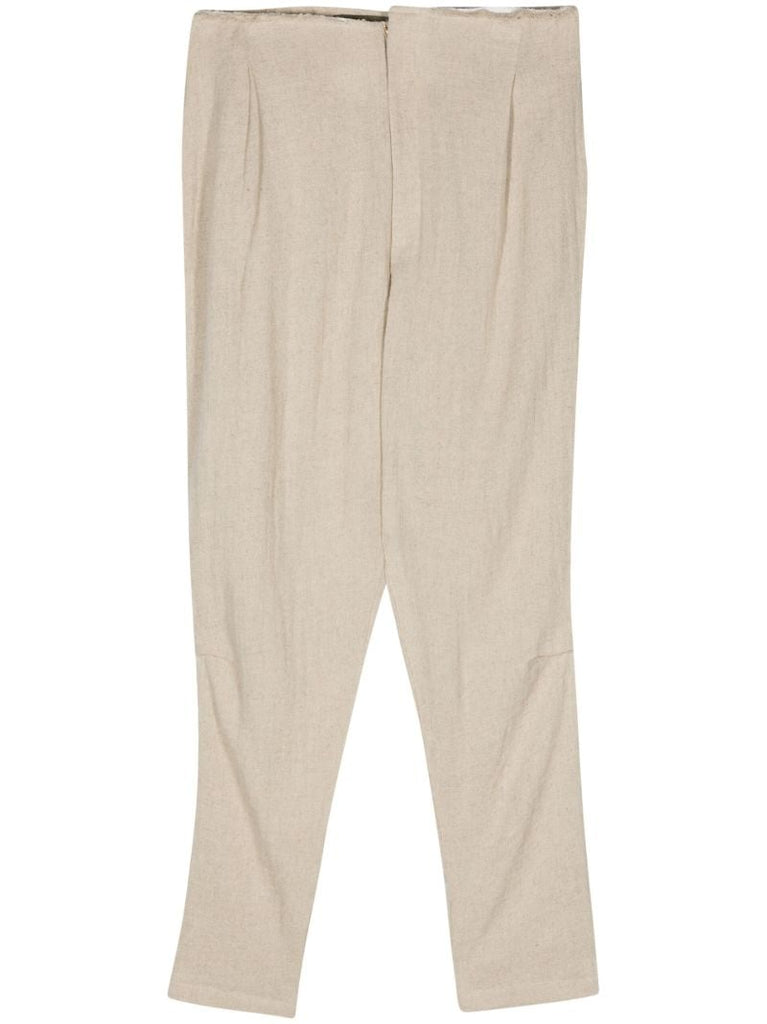 Oat Beige Tapered Trousers