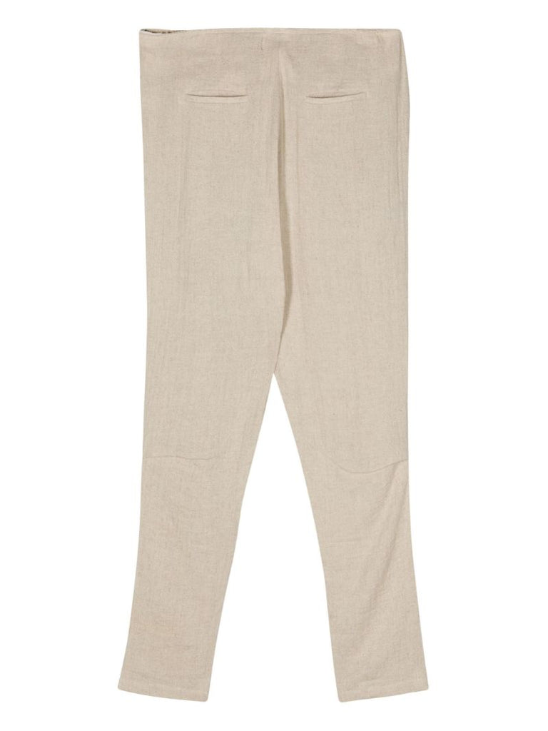 Oat Beige Tapered Trousers