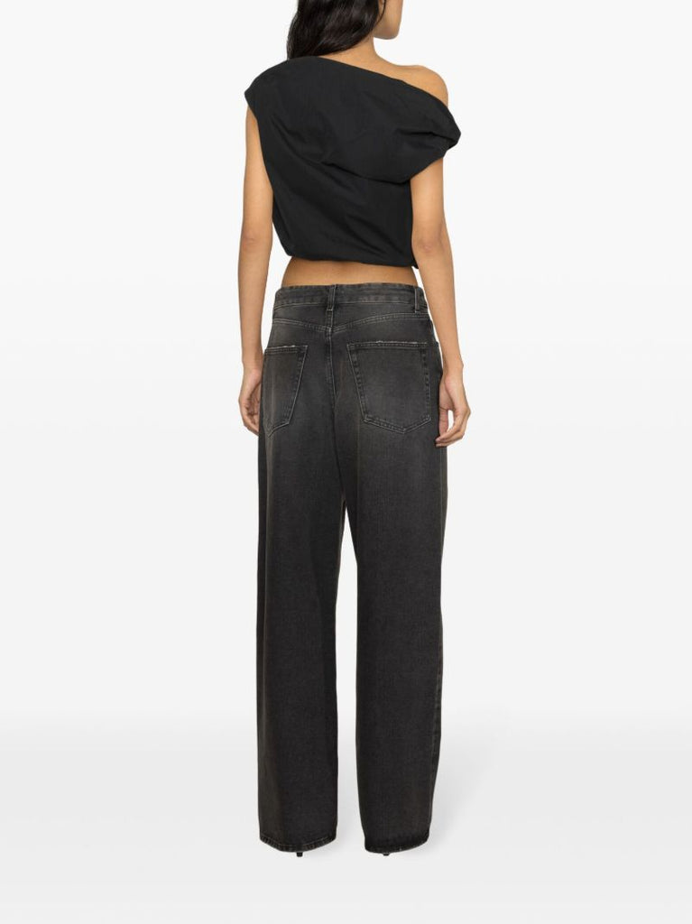 Black Alice One-shoulder Blouse