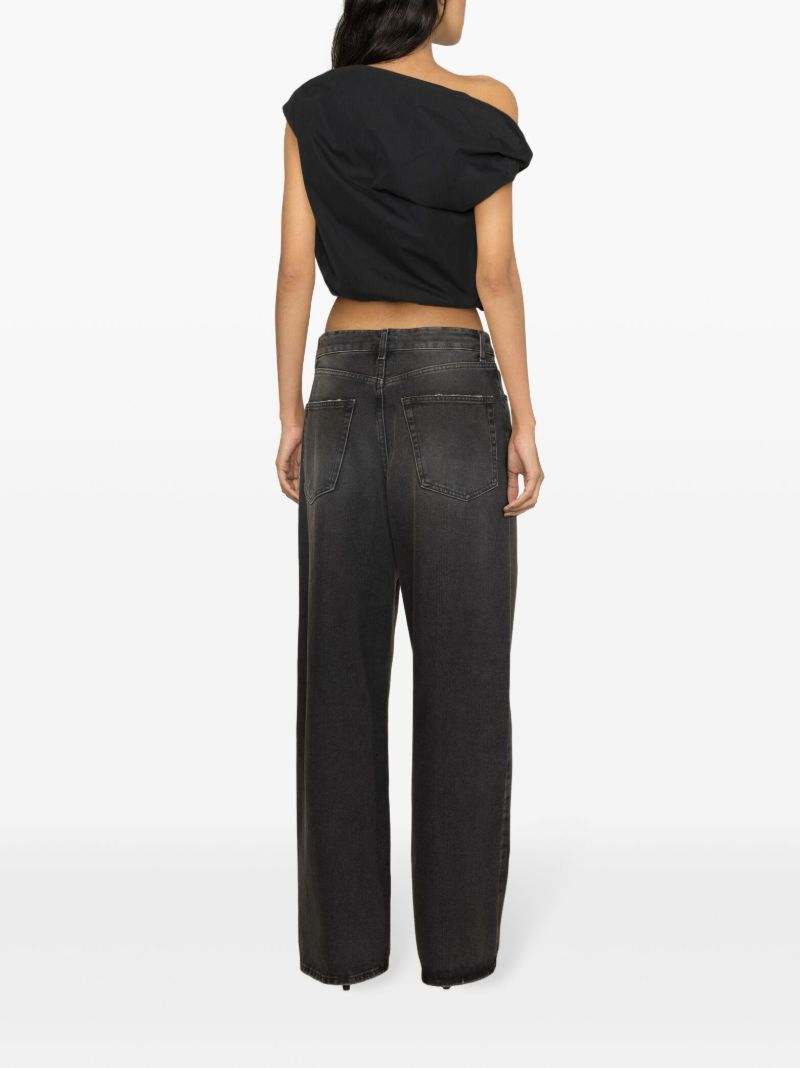 Black Alice One-shoulder Blouse