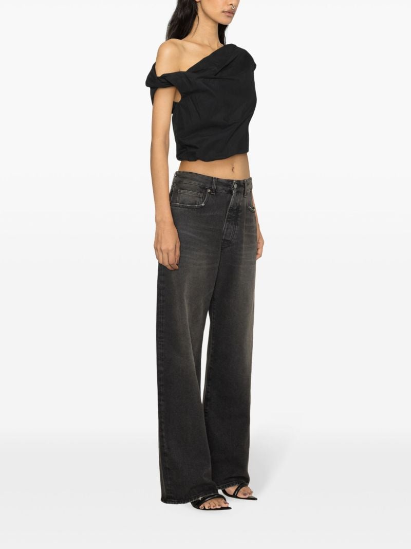 Black Alice One-shoulder Blouse