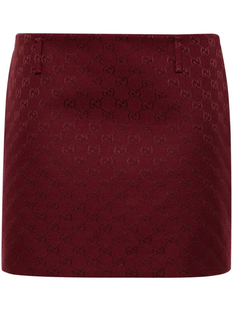 Red Gg-canvas Low-rise Mini Skirt