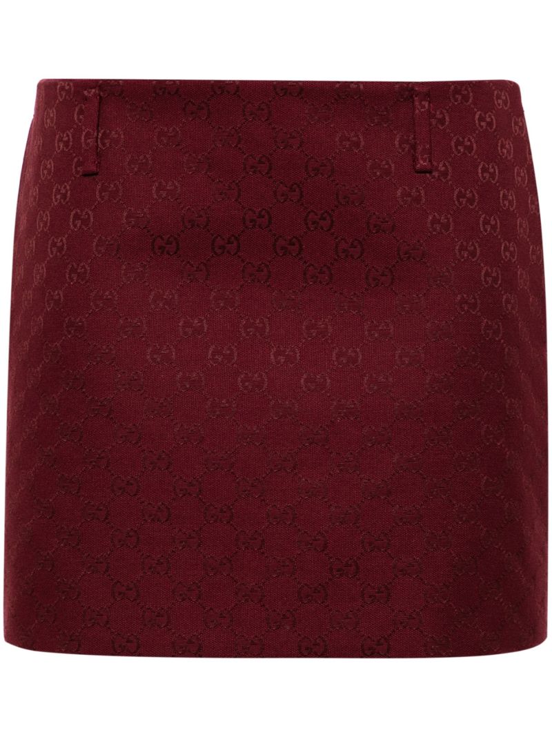 Red Gg-canvas Low-rise Mini Skirt