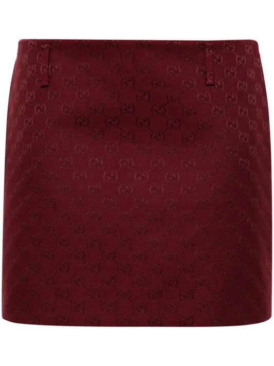 Red Gg-canvas Low-rise Mini Skirt