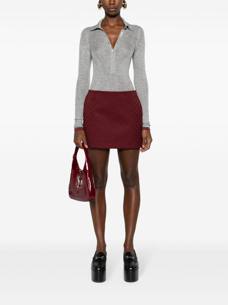 Red Gg-canvas Low-rise Mini Skirt