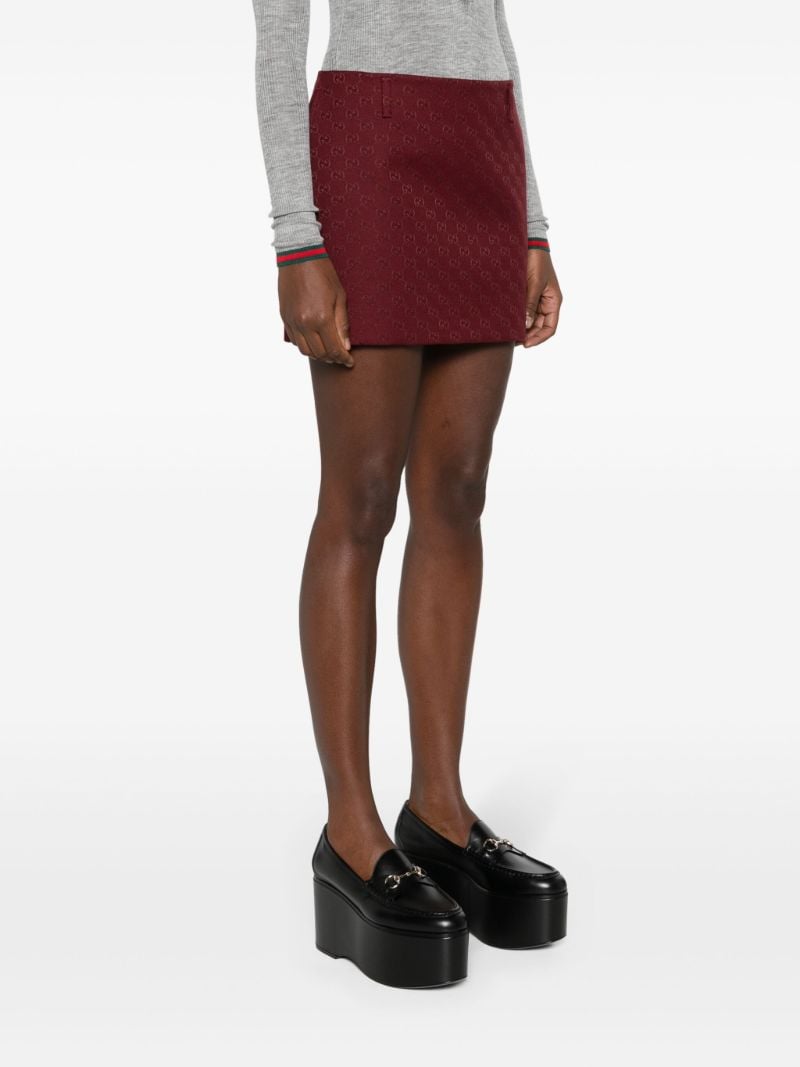 Red Gg-canvas Low-rise Mini Skirt
