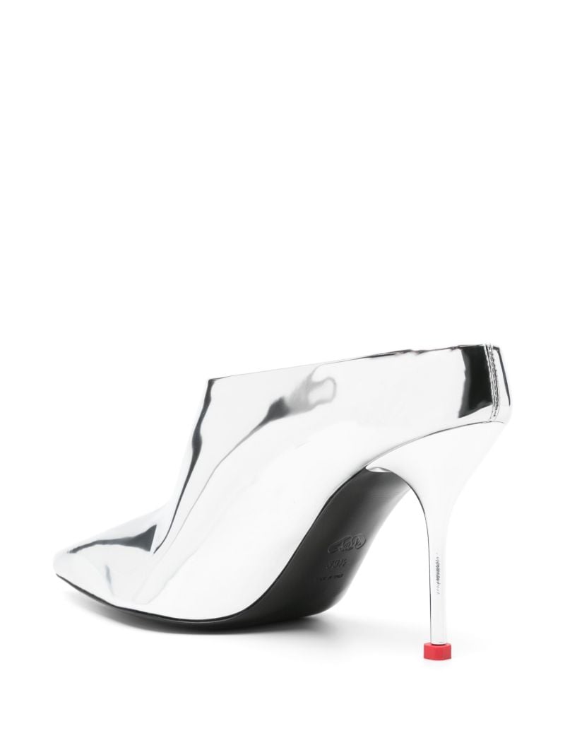 Silver-tone 95 Metallic Leather Pumps