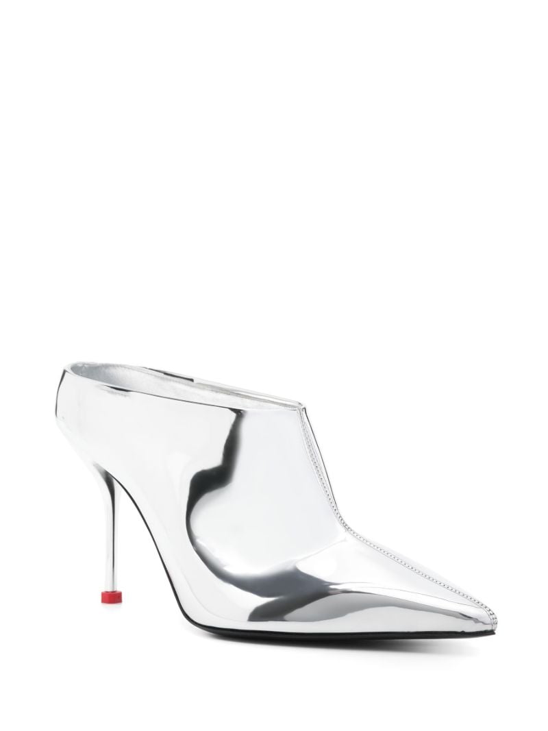 Silver-tone 95 Metallic Leather Pumps