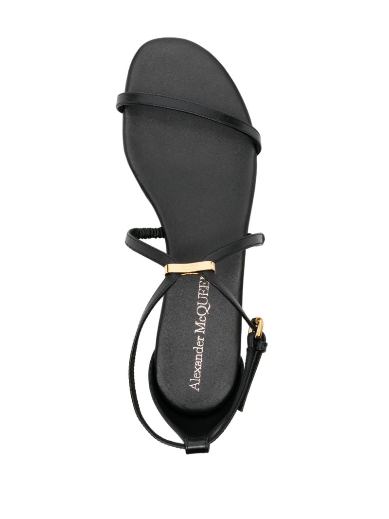Black Ankle-strap Leather Sandals