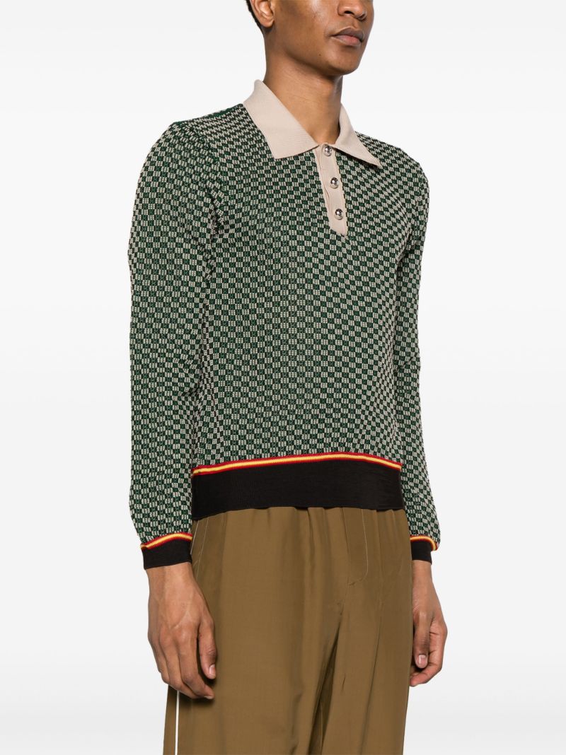 Green Knitted Polo Phirt