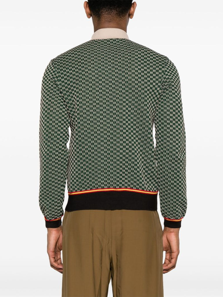 Green Knitted Polo Phirt