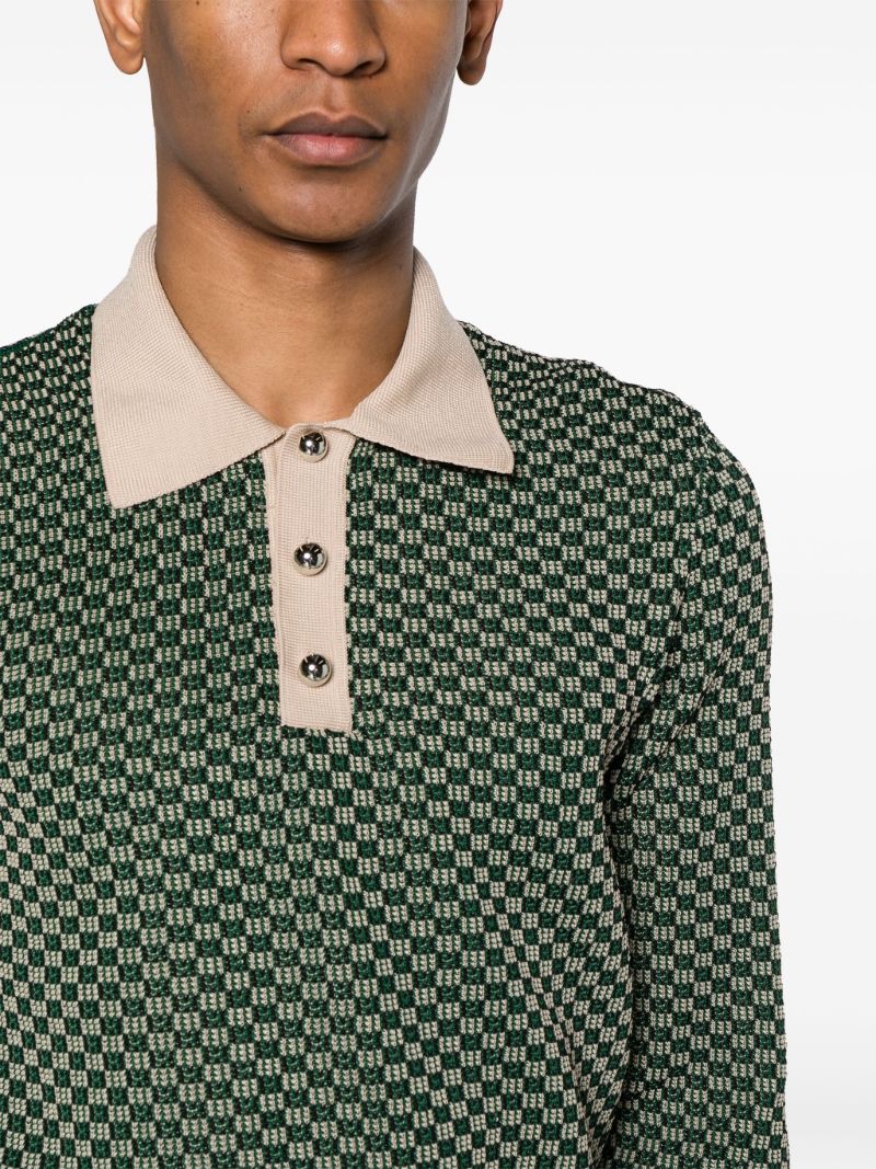 Green Knitted Polo Phirt