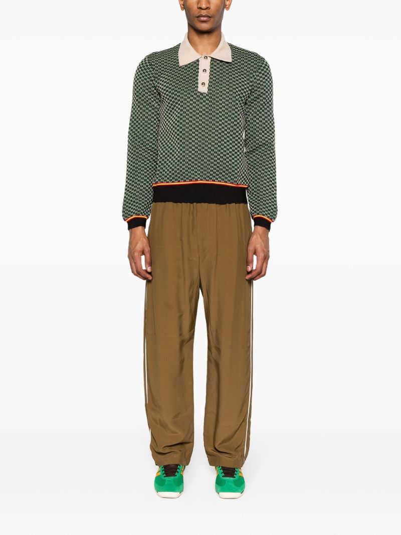 Green Knitted Polo Phirt