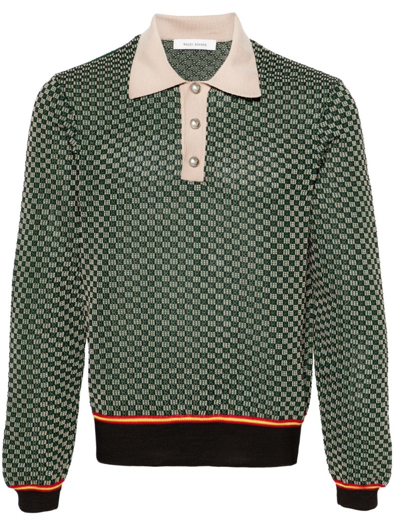 Green Knitted Polo Phirt