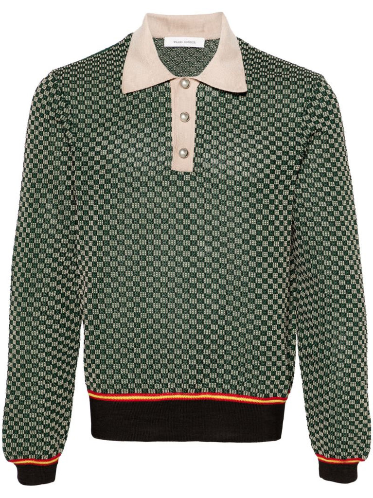 Green Knitted Polo Phirt