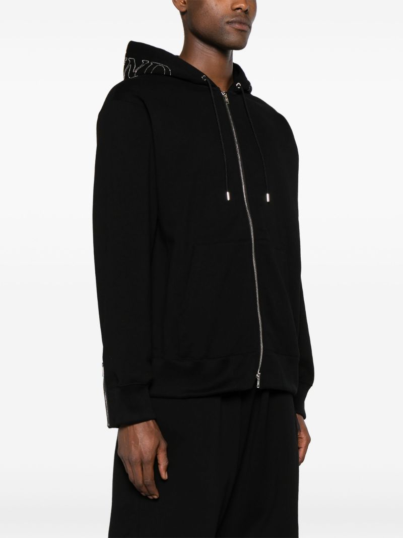 Black Logo-embellished Hoodie