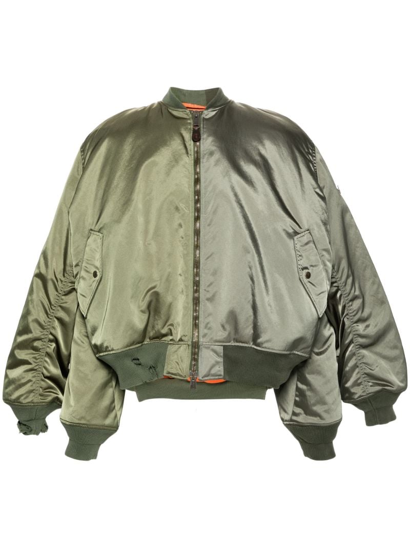 Green Double-sleeves Bomber Jacket