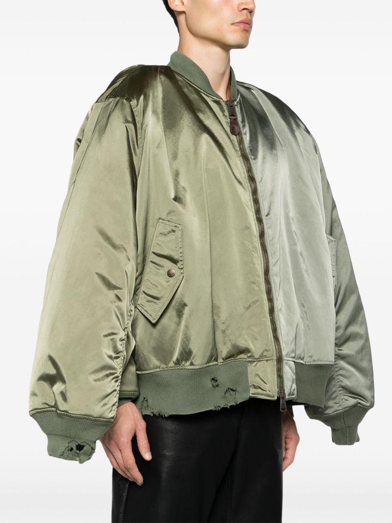 Green Double-sleeves Bomber Jacket