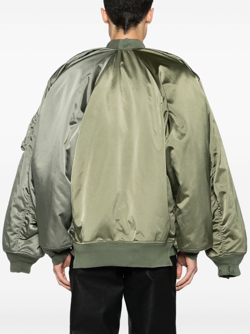 Green Double-sleeves Bomber Jacket