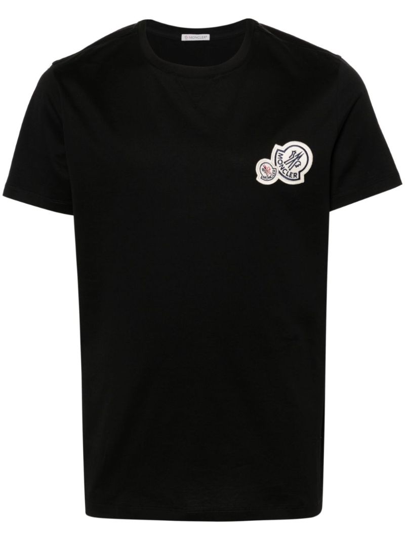 Black Logo-appliquÃ_x0083_Â© Cotton T-shirt