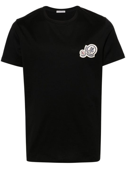 Black Logo-appliquÃ_x0083_Â© Cotton T-shirt
